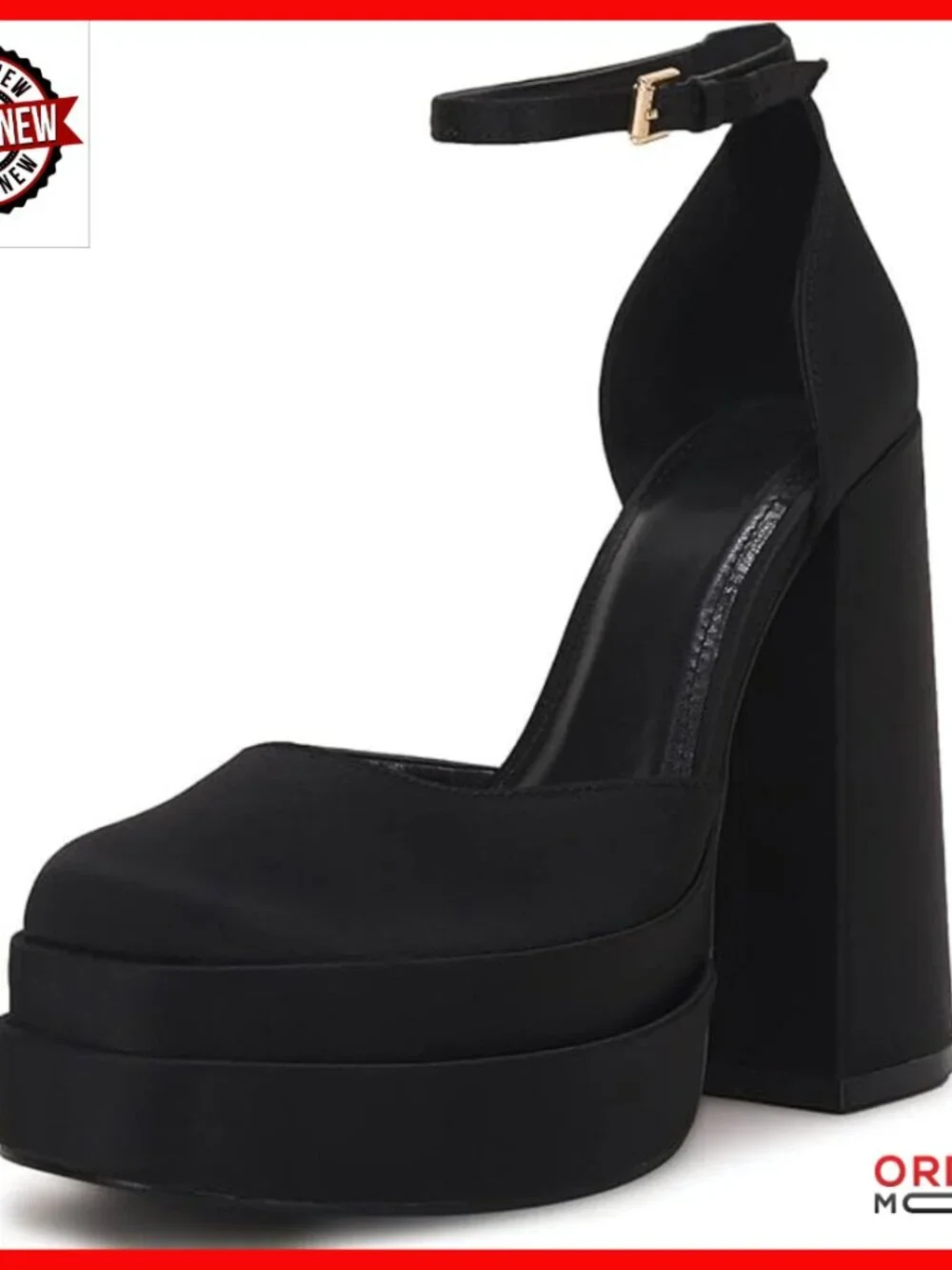 Platform Heels Ankle Strap Pumps Chunky Block Heel Wedding Party Shoes